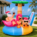6.8 ft Inflatable Santa on Flamingo Float, Christmas outdoor decoration