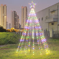 10 ft Cone Tree Lights for Flagpoles, 480 LEDs, Christmas outdoor decoration