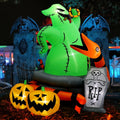 6 ft Inflatable Green Monster with Pumpkins and Tombstone, Halloween outdoor decoration