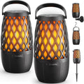Outdoor Bluetooth Speakers with Lights, 2 Pack, outdoor decoration